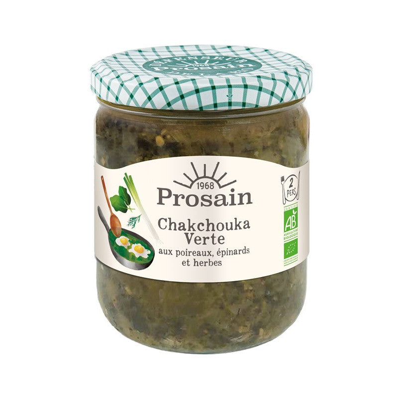 Chakchouka verte aux poireaux, épinards et herbes 400g, Prosain