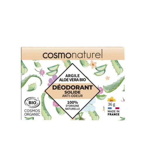 Déodorant solide, argile aloe vera, 36g, Cosmonaturel