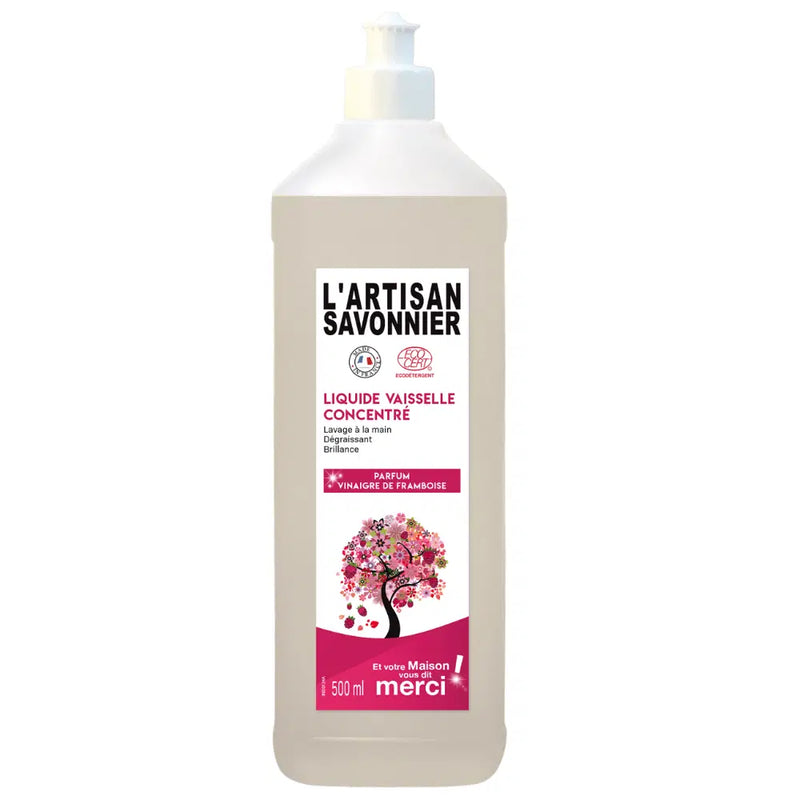 LIQUIDE VAISSELLE CONCENTRÉ, PARFUM FRAMBOISE, 1000ML, L' ARTISAN SAVONNIER