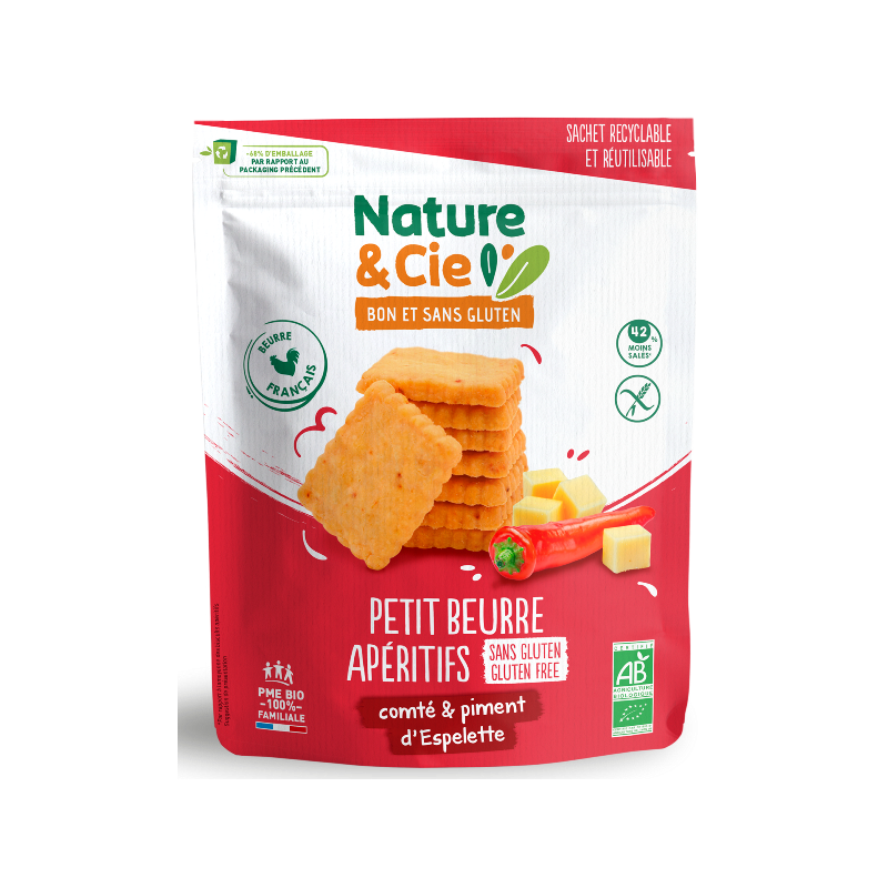 Petit-beurre apéritif au comté et piment d'Espelette 80g, Nature et Cie