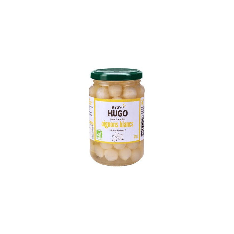 Petits oignons blancs au vinaigre 37cl - 190g, Bravo Hugo