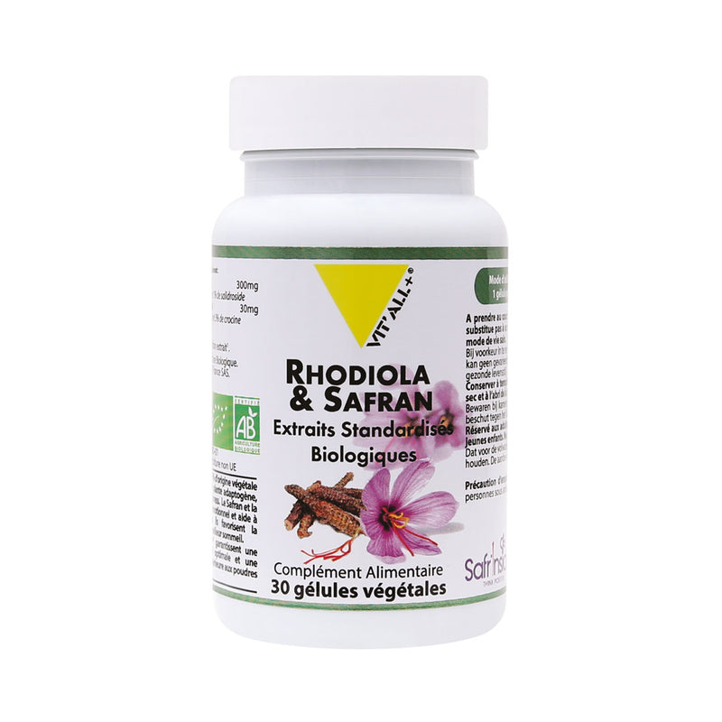 RHODIOLA & SAFRAN BIO, 30 gelules, Vit'all +