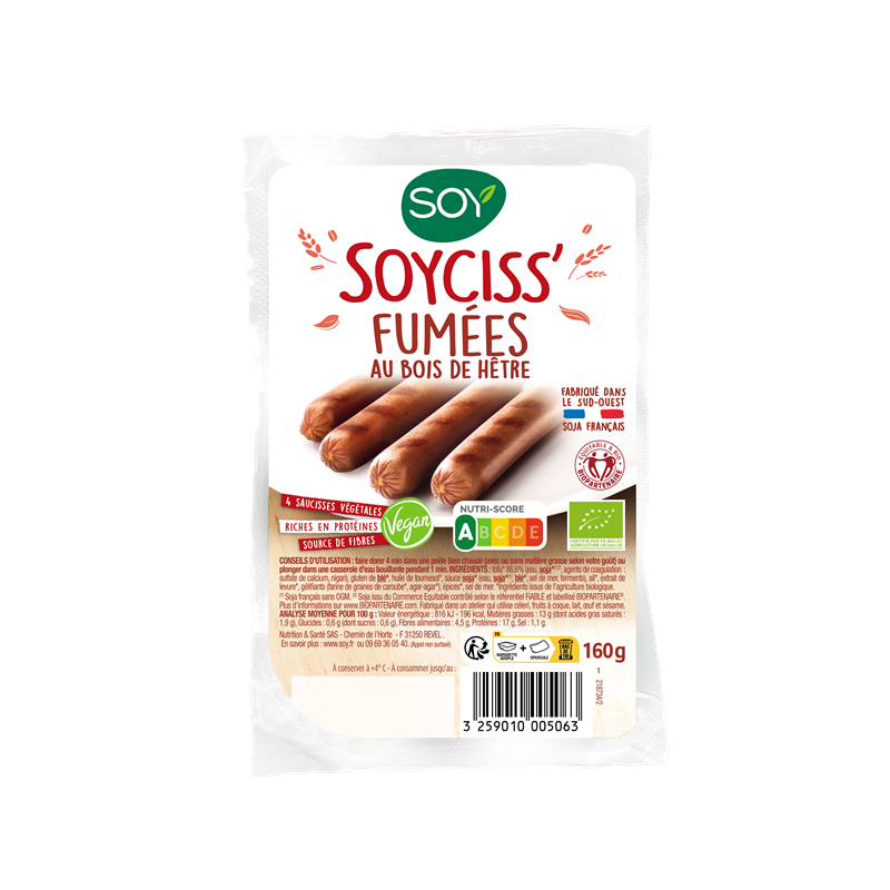 SOYCISS FUMEES AU BOIS DE HETRE, 160g, Soy