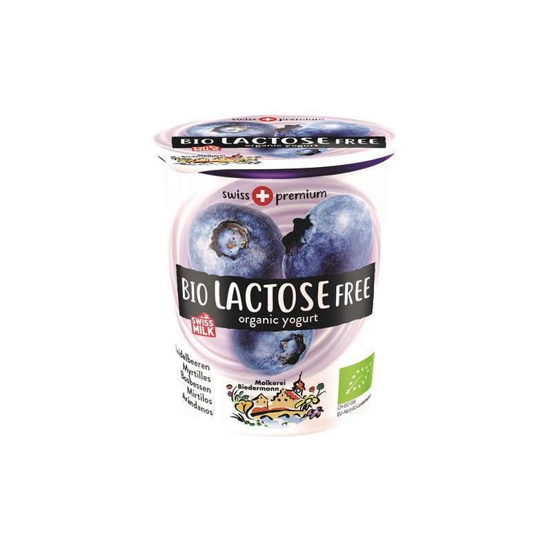 Yaourt brassé myrtille, sans lactose, 200g, Biedermann