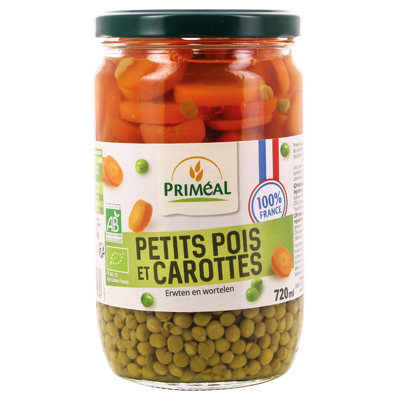 Petits pois carottes 100% France, 660g, Priméal