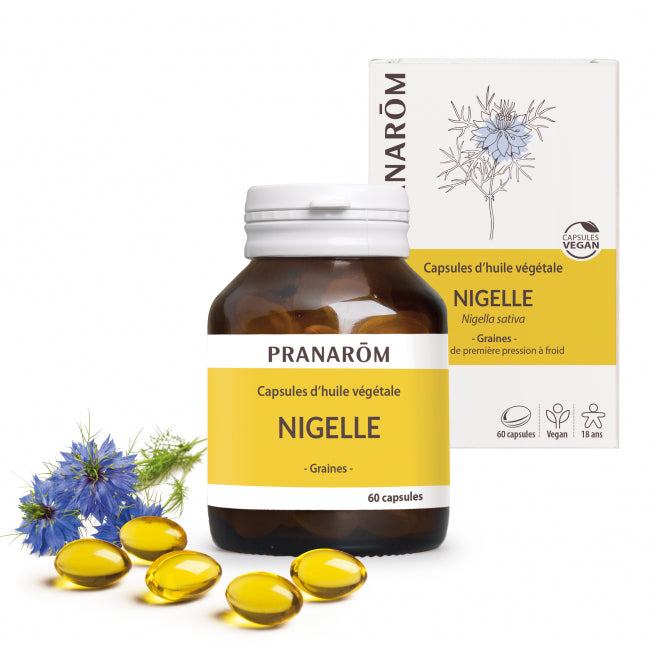 Capsules d' huile végétale, Nigelle, 60 capsules, Pranarom