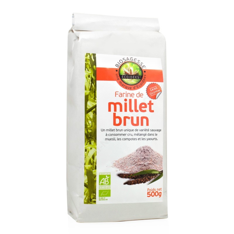 Farine de millet brun , 500g, Ecoidées