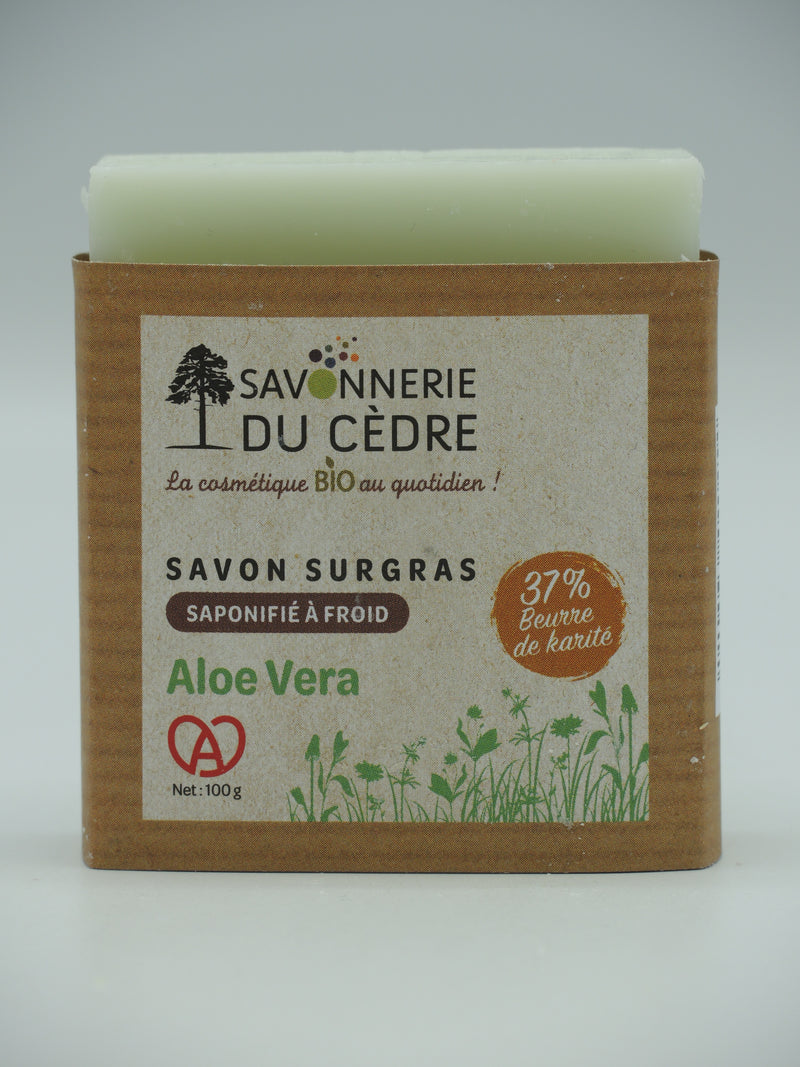 Savon surgras, Aloe Vera, 100g, Savonnerie du cèdre