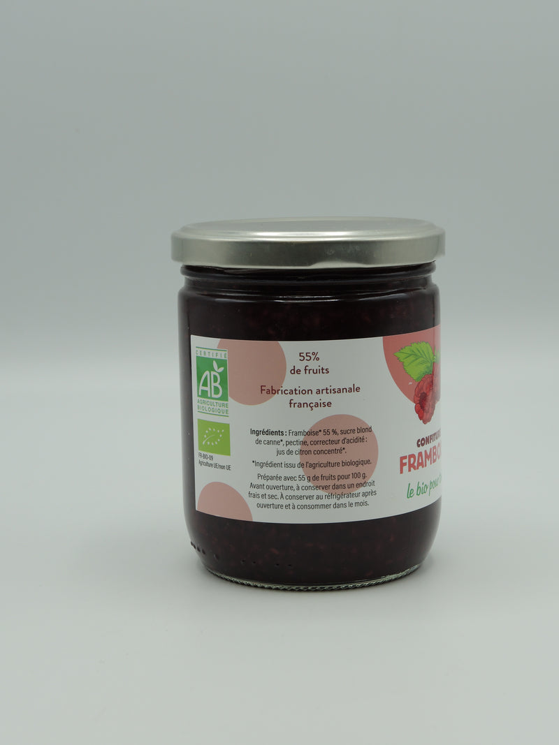 Confiture framboise, 500g, le Bio pour tous