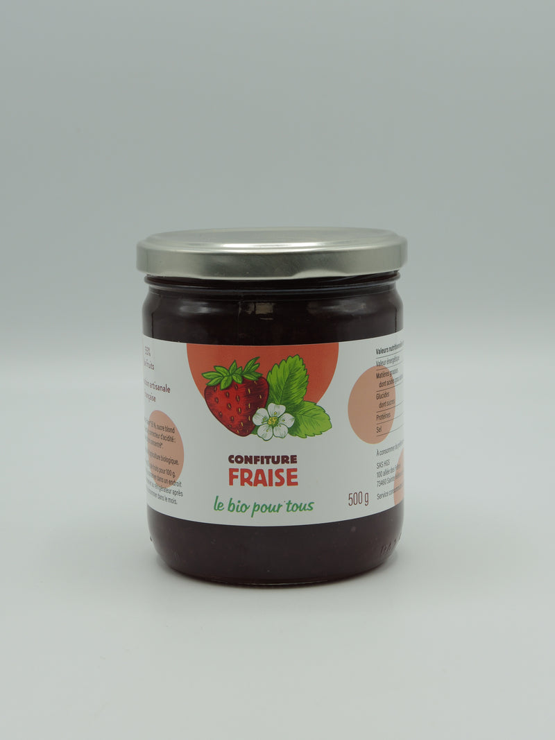 Confiture fraise, 500g, le Bio pour tous