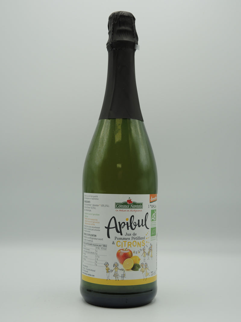 Apibul, jus de pommes pétillant & citrons, 75cl, Côteaux nantais