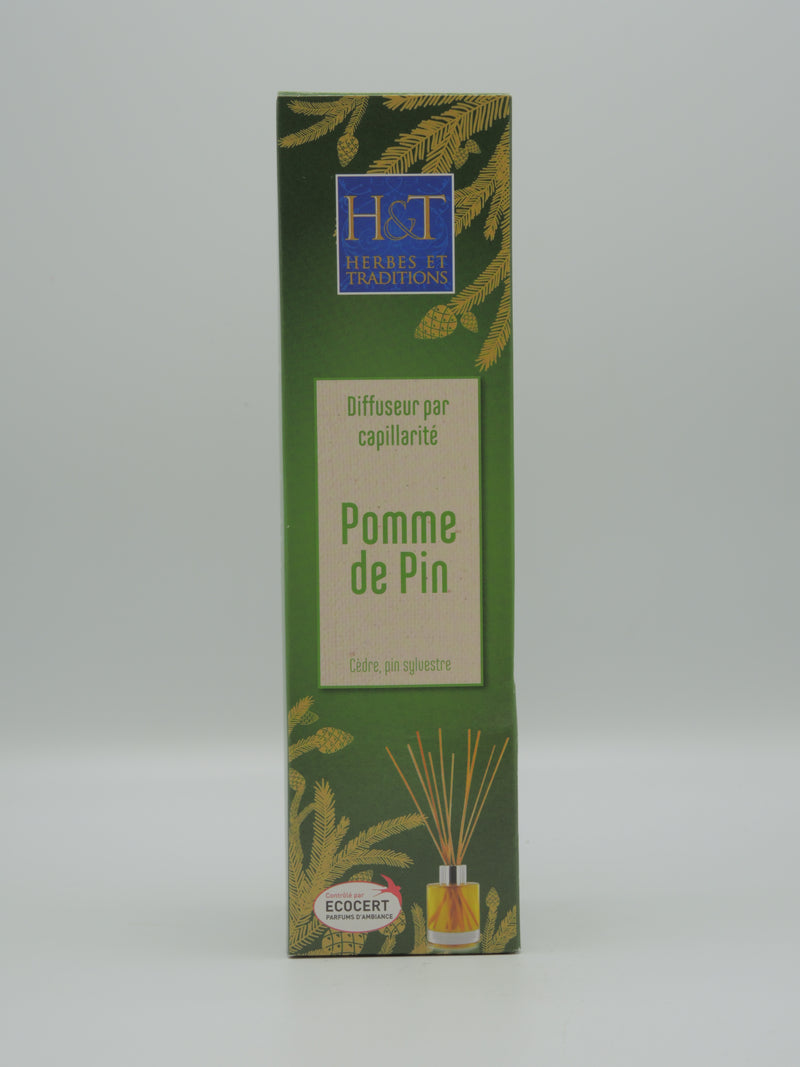 PACK DIFFUSEUR PAR CAPILLARITÉ - POMME DE PIN, Herbes & Tradition