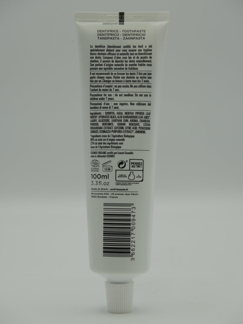 Dentifrice blanchissant, 100ml, Avril