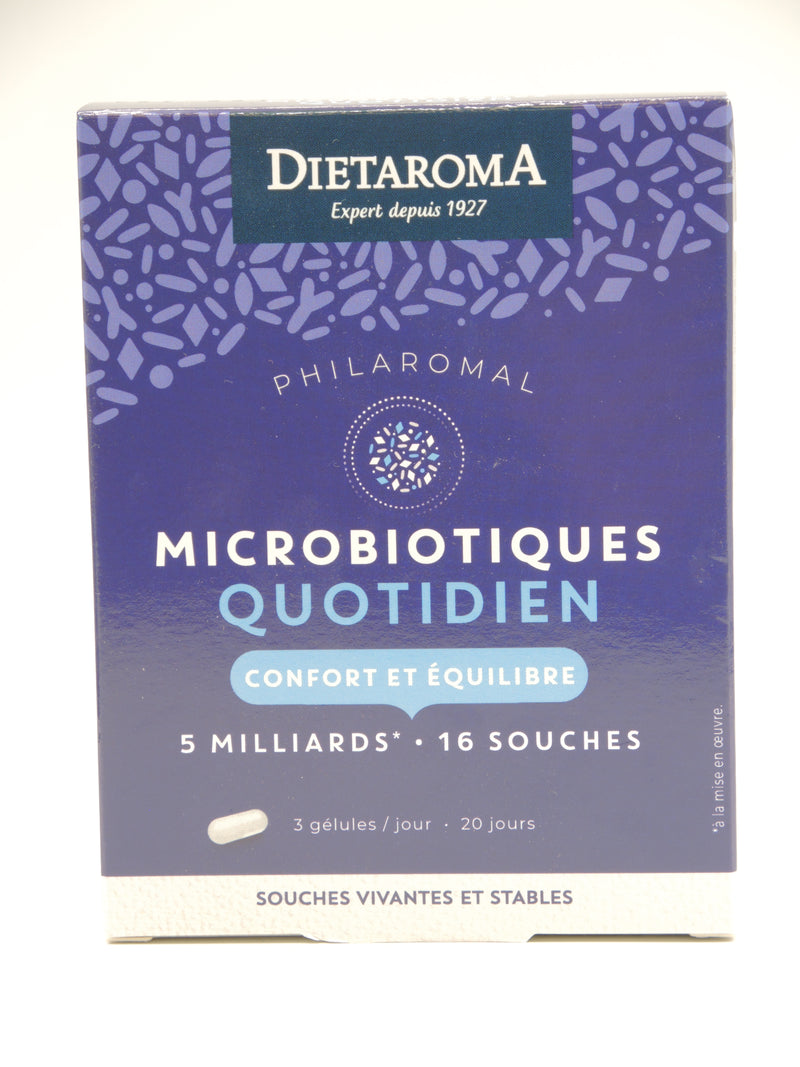 PHILAROMAL QUOTIDIEN Microbiotiques, Confort & équilibre, 60 gélules, Dietaroma