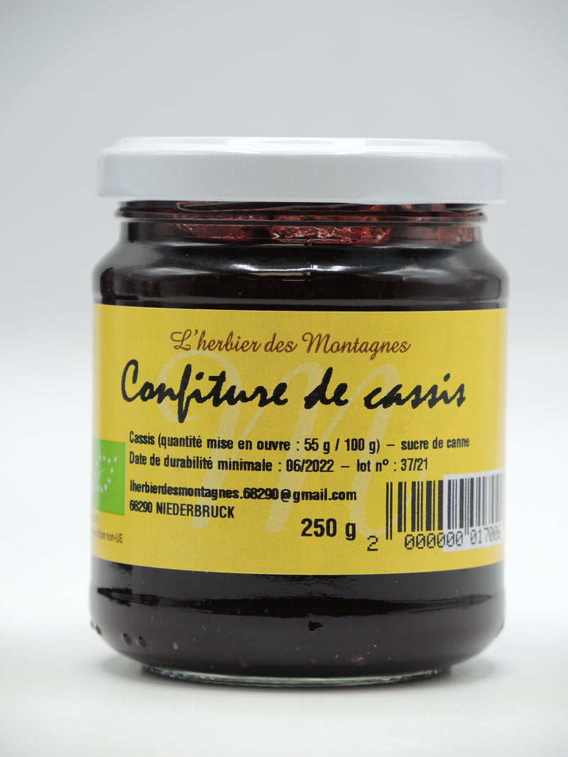 Confiture de cassis artisanale , 250g, origine Alsace