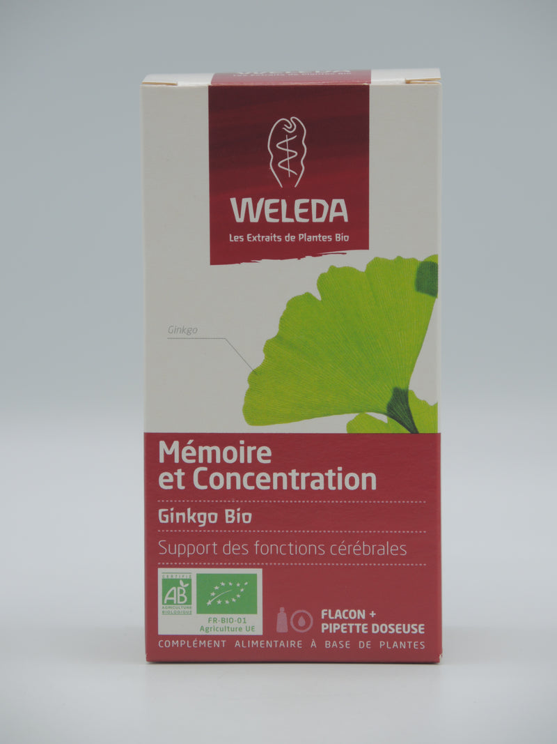 Gouttes mémoire et concentration, complément alimentaire, 60ml, Weleda