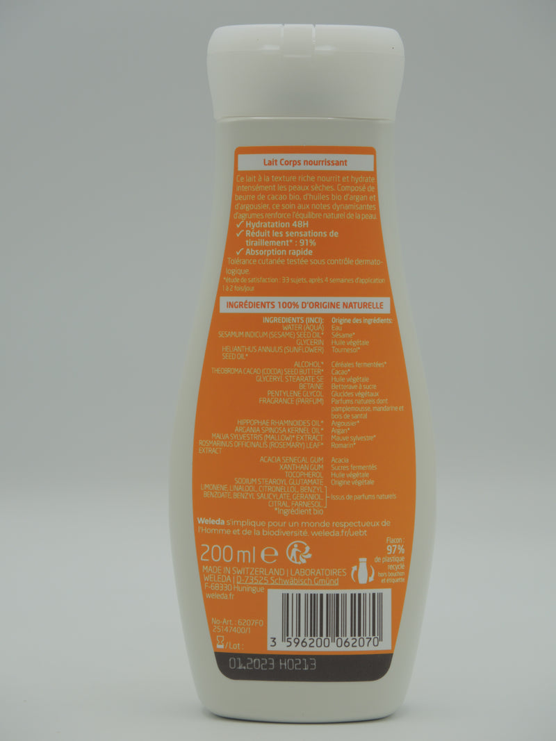 Lait Corps nourrissant Argousier, 200ml, Weleda