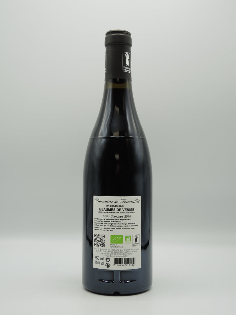 Vin Rouge Bio AOC Beaume De Venise 2019, Cuvée Terres Blanches, Domaine de Fenouillet