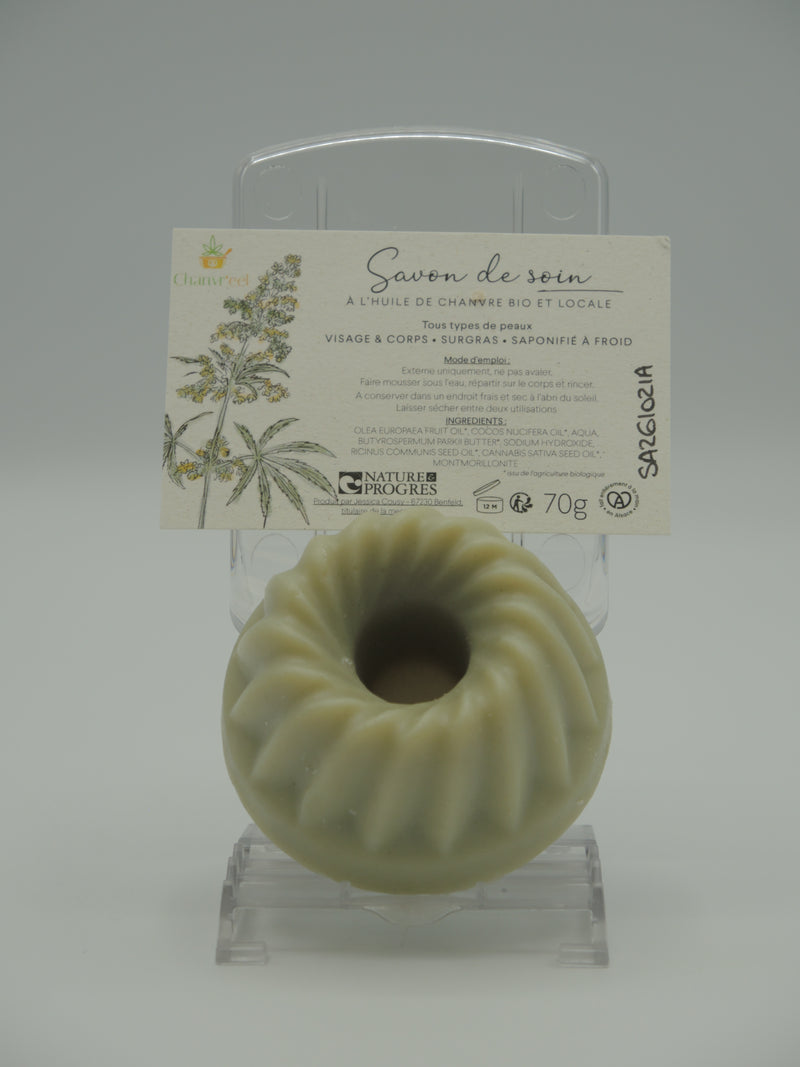 Savon de soin à l'huile de chanvre, 100% Alsace, 70g, Chanvr'eel