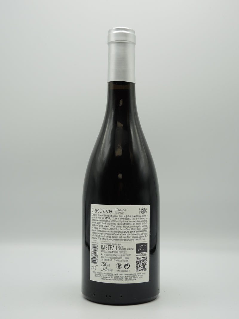 Vin Rouge Bio AOC Rasteau 2016, Vieilles Vignes, Cuvée Réserve Emma, Domaine Cascavel