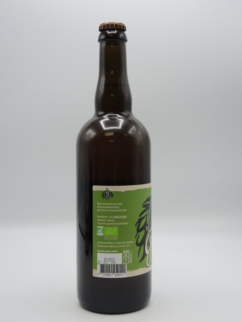 Bière Blonde Bio Artisanale Pils 75cl, la Goupils, Brasserie la Bicéphale d'Alsace