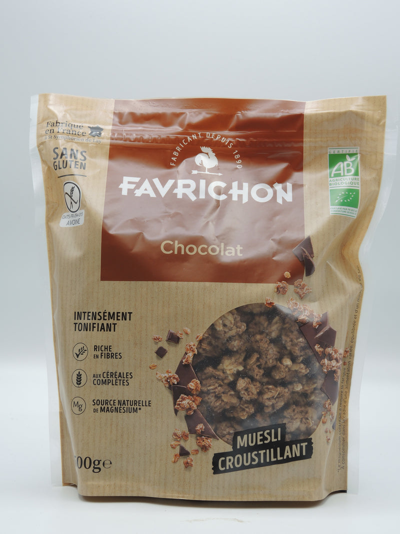 MUESLI BIO CROUSTILLANT CHOCOLAT, 500g, Favrichon