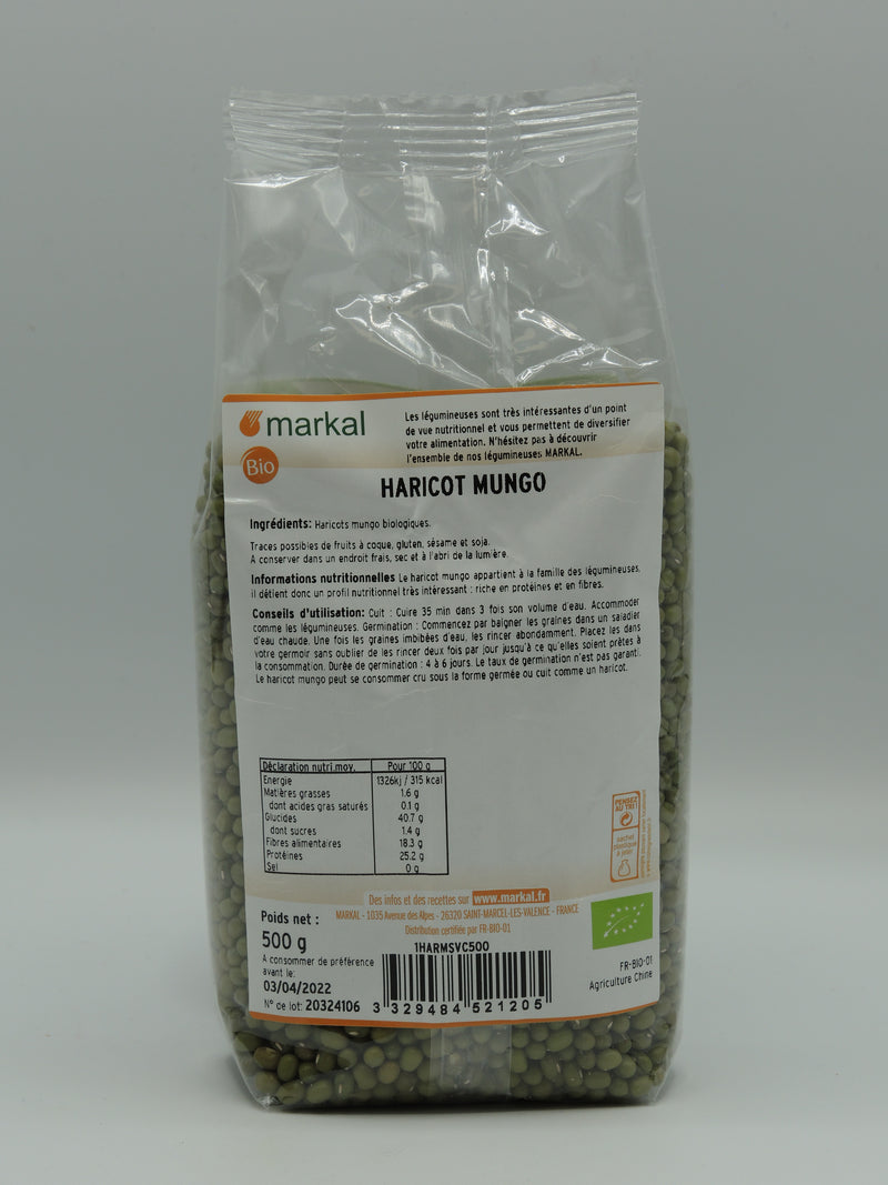 HARICOTS MUNGO "SOJA VERT", 500g, Markal