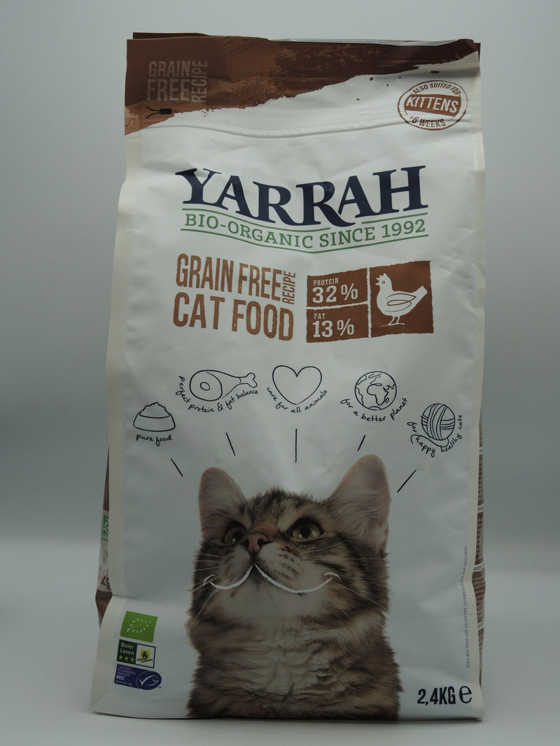 Croquettes biologiques sans céréales pour chat, 2,4kg, Yarrah