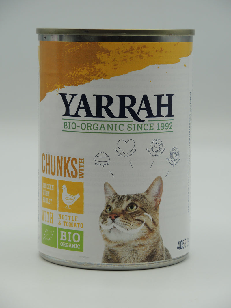 Bouchées biologiques au poulet pour chat, 405g, Yarrah