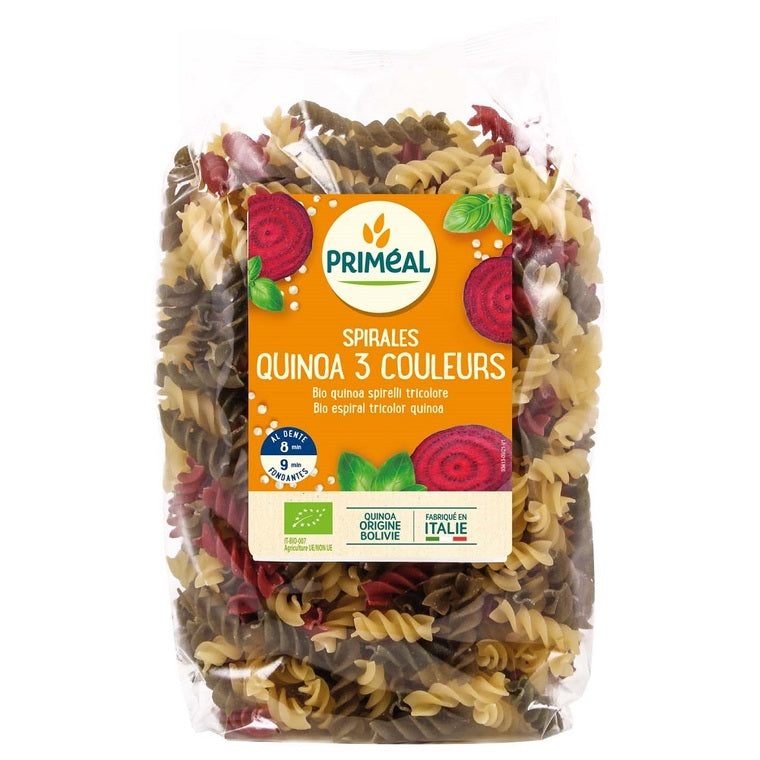 Spirales quinoa 3 couleurs, 500g, Priméal