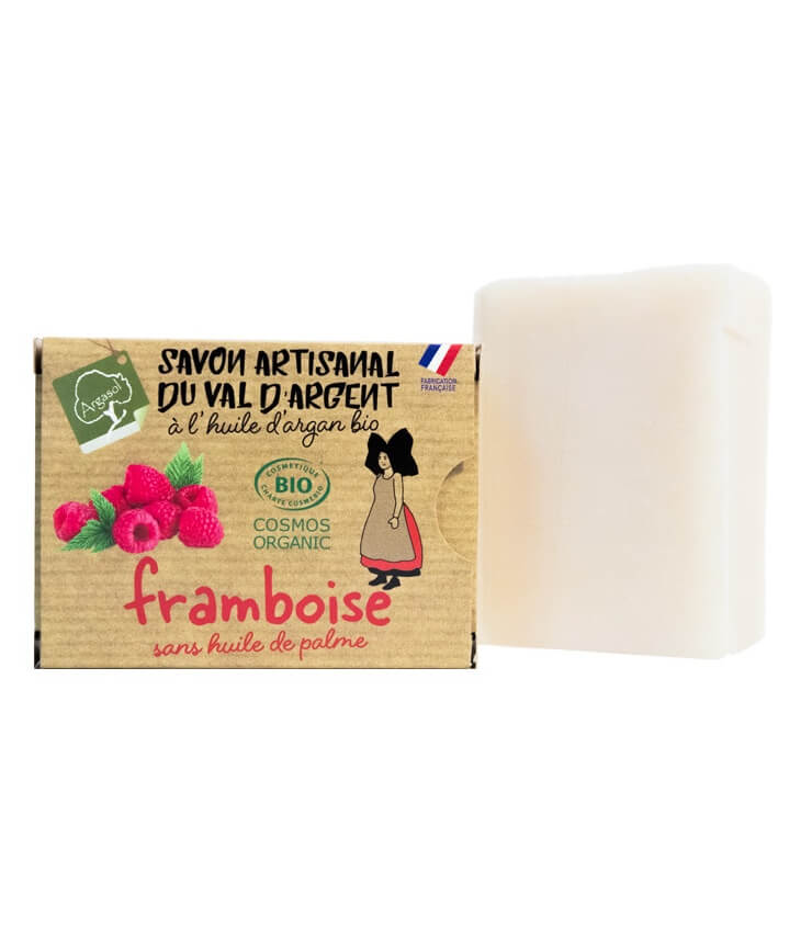 Savon artisanal, framboise, 140g, Argasol