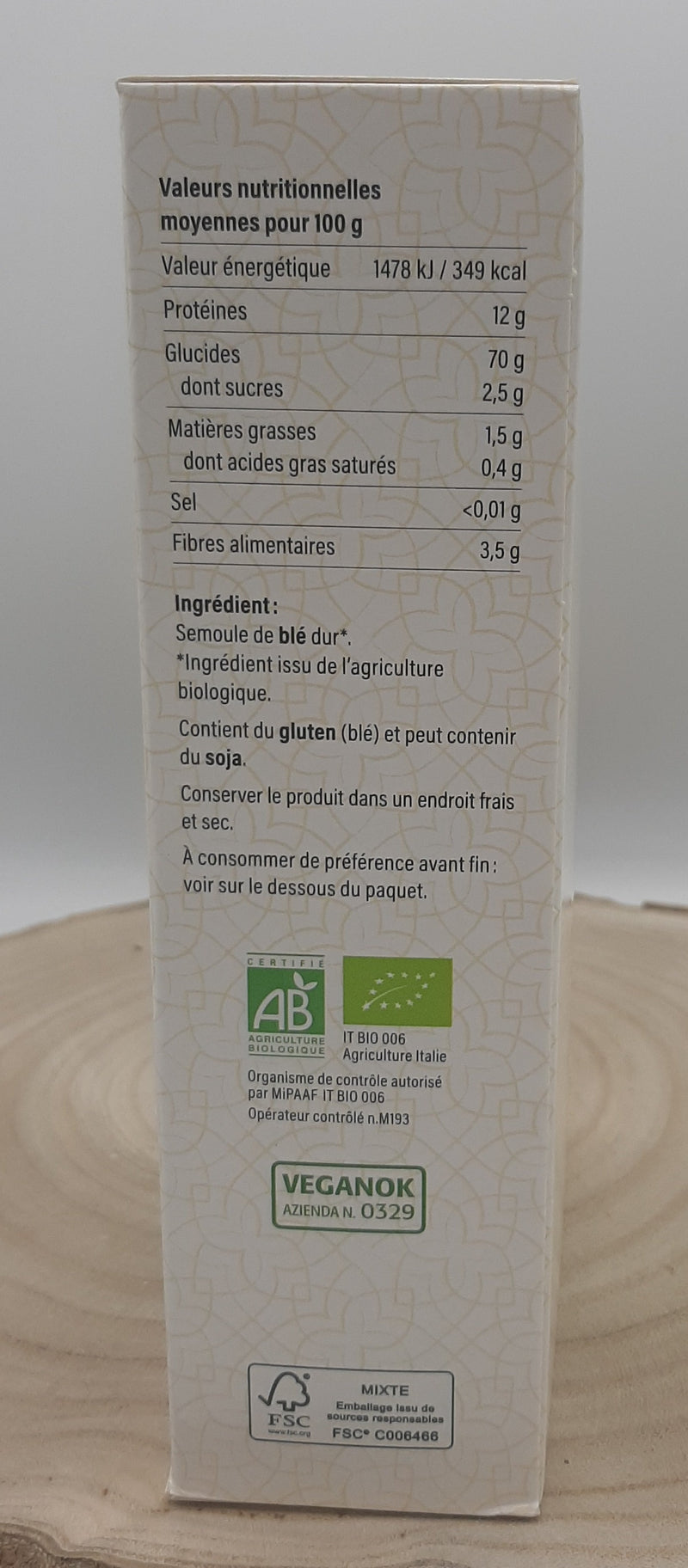 Couscous blanc, 500g, Le bio pour tous