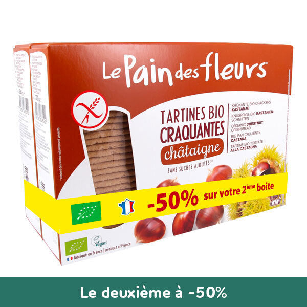 Tartines Craquantes Bio à la Châtaigne, 2 x 300g, le Pain des Fleurs