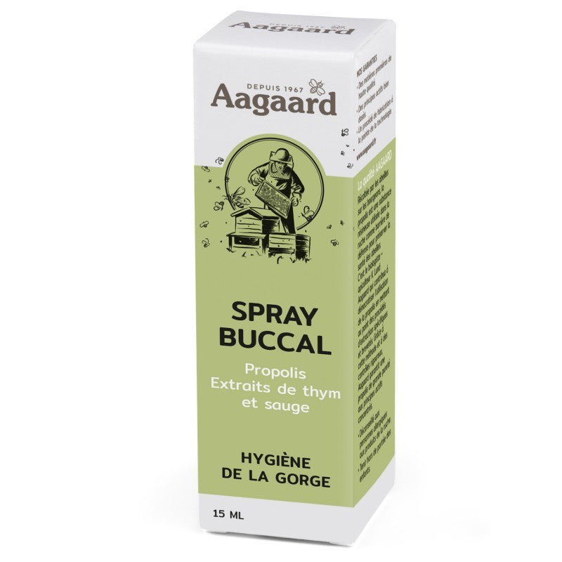 Spray buccal à la propolis, thym et sauge, 15ml, Aagaard